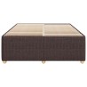 Cadre de lit sans matelas marron foncé 140x190 cm tissu 