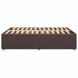 Cadre de lit sans matelas marron foncé 140x190 cm tissu 