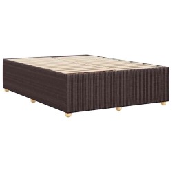 Cadre de lit sans matelas marron foncé 140x190 cm tissu 
