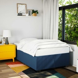 Cadre de lit sans matelas bleu 120x200 cm tissu 