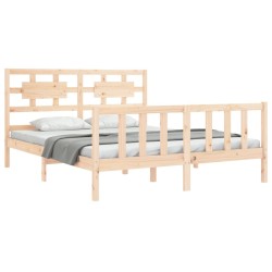 Cadre de lit sans matelas bois de pin massif 