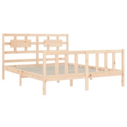 Cadre de lit sans matelas bois de pin massif 