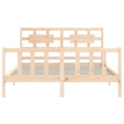 Cadre de lit sans matelas bois de pin massif 