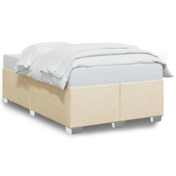 Cadre de lit sans matelas crème 120x200 cm tissu 