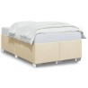 Cadre de lit sans matelas crème 120x200 cm tissu 