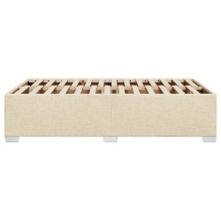 Cadre de lit sans matelas crème 120x200 cm tissu 