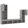 Unités murales TV avec LED 4 pcs gris sonoma bois d'ingénierie 
