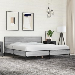 Cadre de lit sans matelas sonoma gris 180x200 cm 