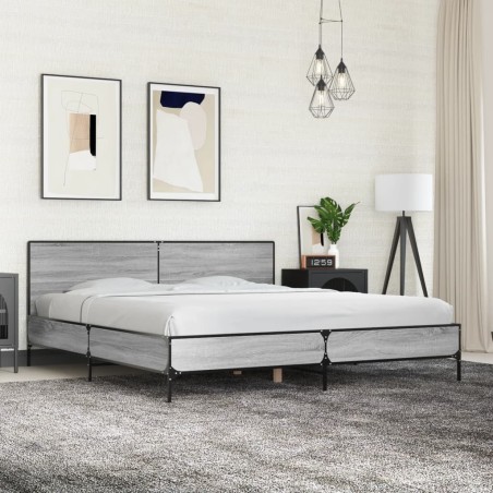 Cadre de lit sans matelas sonoma gris 180x200 cm 