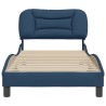 Cadre de lit sans matelas bleu 90x190 cm tissu 