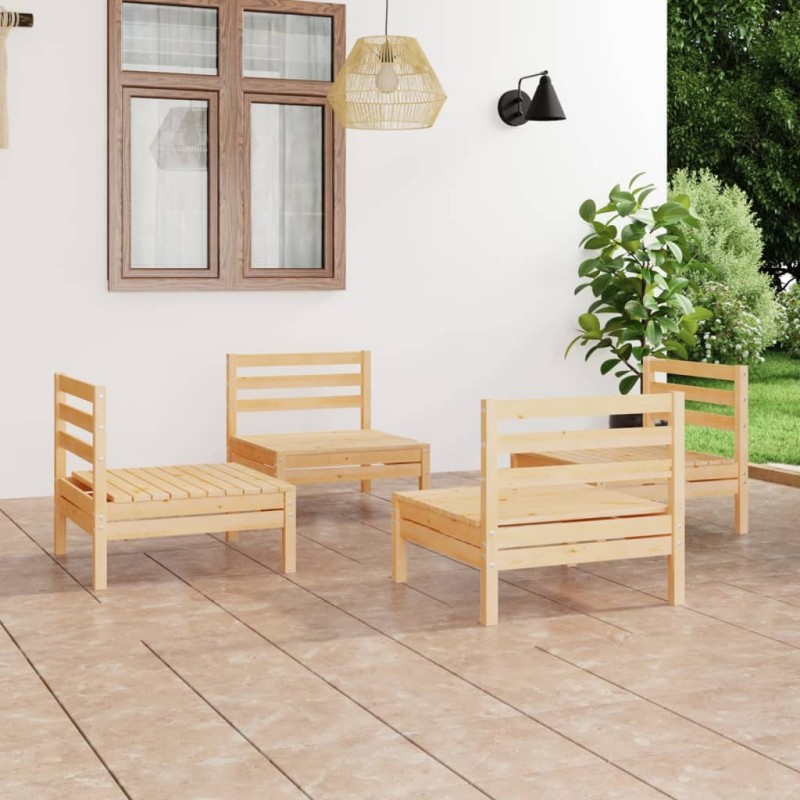 Salon de jardin 4 pcs Bois de pin massif Salon de jardin 4 pcs Bois de pin massif