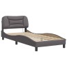 Cadre de lit avec LED sans matelas gris 90x190 cm 
