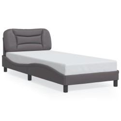 Cadre de lit avec LED sans matelas gris 90x190 cm 