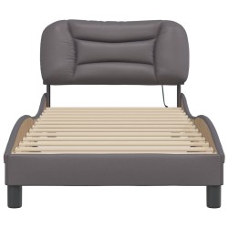 Cadre de lit avec LED sans matelas gris 90x190 cm 
