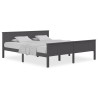 Cadre de lit sans matelas gris bois massif de pin 180x200 cm 
