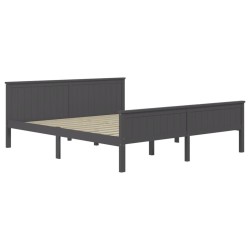 Cadre de lit sans matelas gris bois massif de pin 180x200 cm 