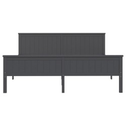 Cadre de lit sans matelas gris bois massif de pin 180x200 cm 