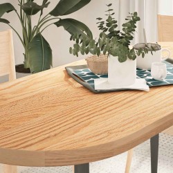 Dessus de table 140x60x4 cm bois de chêne massif ovale 