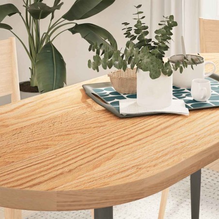 Dessus de table 140x60x4 cm bois de chêne massif ovale 