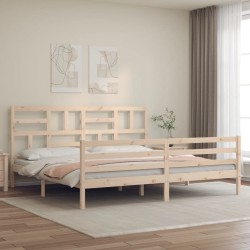 Cadre de lit sans matelas bois massif 