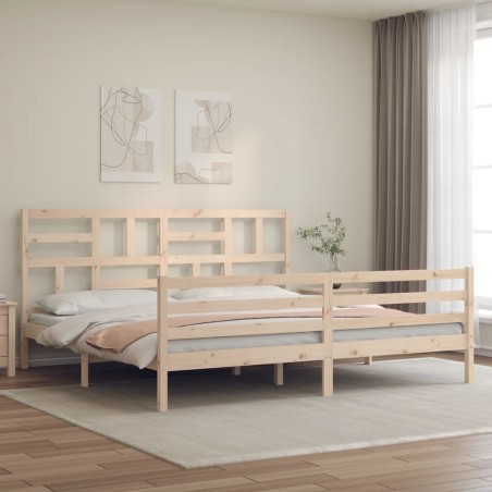 Cadre de lit sans matelas bois massif 