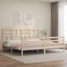 Cadre de lit sans matelas bois massif 