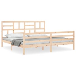 Cadre de lit sans matelas bois massif 
