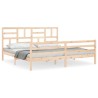 Cadre de lit sans matelas bois massif 