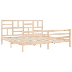 Cadre de lit sans matelas bois massif 