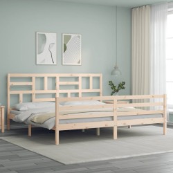 Cadre de lit sans matelas bois massif 