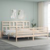 Cadre de lit sans matelas bois massif 