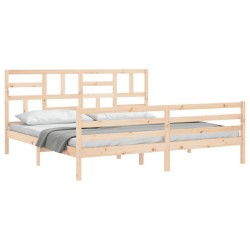 Cadre de lit sans matelas bois massif 
