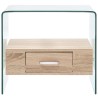 Table basse avec tiroir 50x50x45 cm Verre trempé 