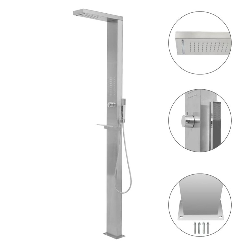 Douche d'extérieur Acier inoxydable Carré 