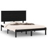 Cadre de lit sans matelas noir 140x190 cm bois de pin massif 