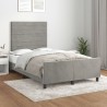 Cadre de lit sans matelas gris clair 120x190 cm velours 