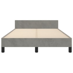 Cadre de lit sans matelas gris clair 120x190 cm velours 