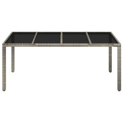 Table de jardin dessus en verre Gris 190x90x75cm Résine tressée 
