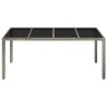 Table de jardin dessus en verre Gris 190x90x75cm Résine tressée 
