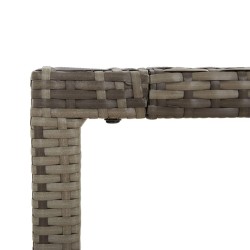 Table de jardin dessus en verre Gris 190x90x75cm Résine tressée 