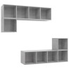 Ensemble de meuble TV 4 pcs Gris béton Bois d'ingénierie 