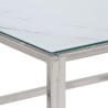 Table basse argenté acier inoxydable et verre trempé 