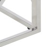 Table basse argenté acier inoxydable et verre trempé 