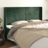 Tête de lit avec oreilles Vert foncé 203x16x118/128 cm Velours 