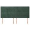 Tête de lit avec oreilles Vert foncé 203x16x118/128 cm Velours 