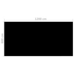 Couverture de piscine rectangulaire 1200x600 cm PE Noir 