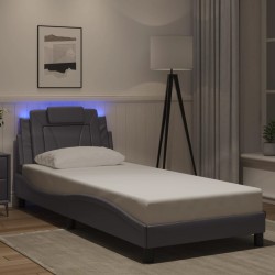 Cadre de lit avec LED sans matelas gris 90x190 cm 