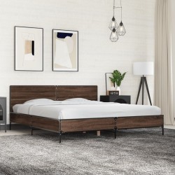 Cadre de lit sans matelas chêne marron 180x200 cm 