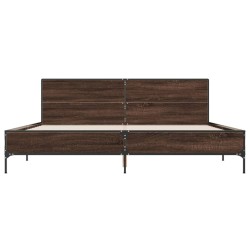 Cadre de lit sans matelas chêne marron 180x200 cm 
