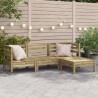 Canapé de jardin 3 places avec repose-pieds bois pin imprégné 